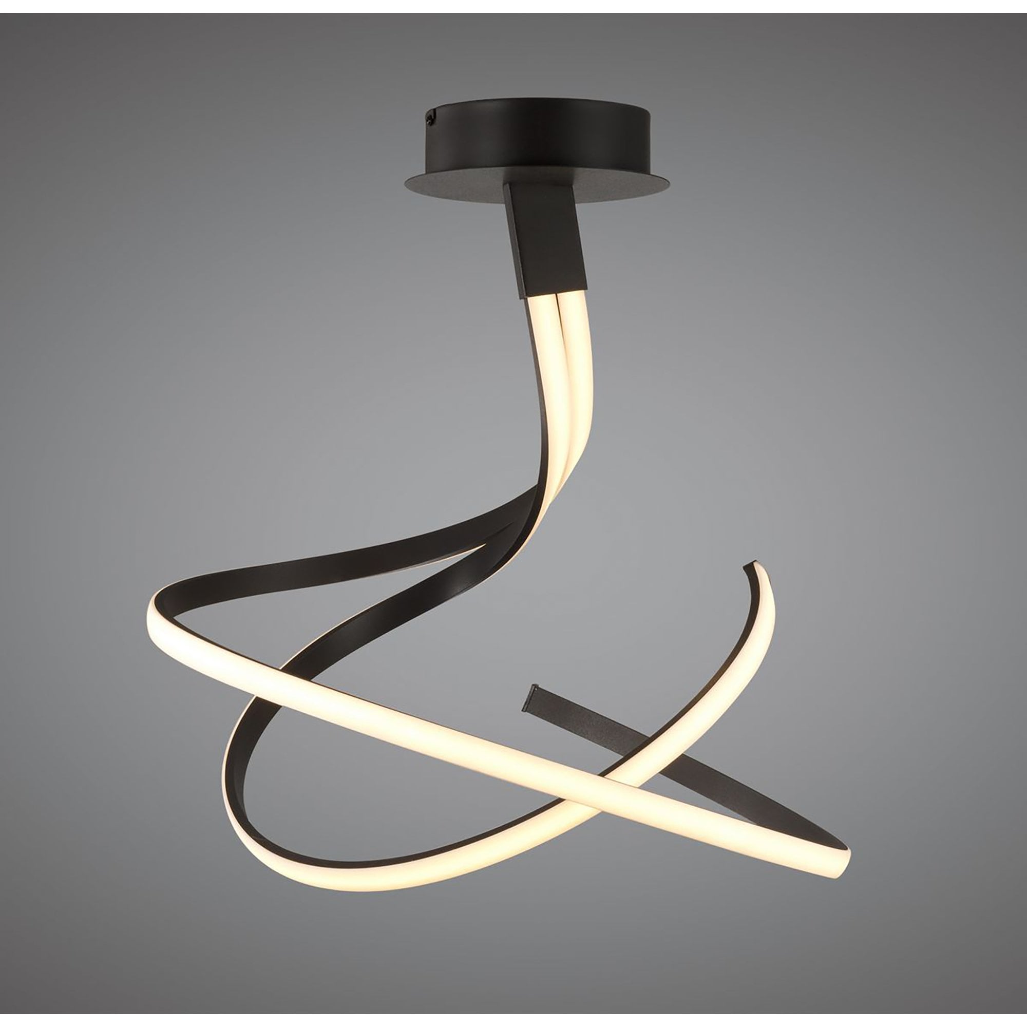 M5827 Nur Brown Oxide Semi Flush 50W LED Dimmable Frosted Acrylic/Brown Oxide