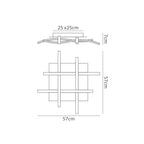 M5828 Nur Brown Oxide Square Ceiling 34W LED Dimmable Frosted Acrylic/Brown Oxide