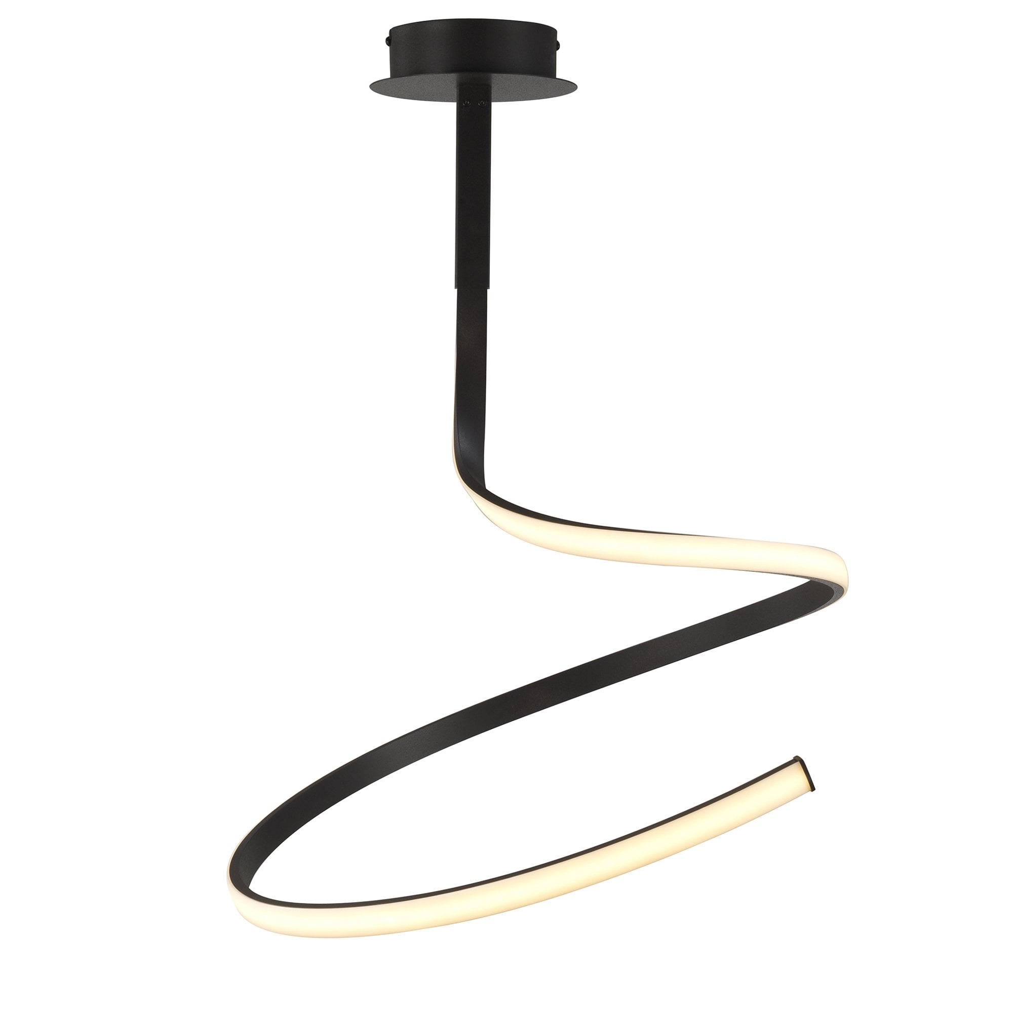 M5829 Nur Brown Oxide Semi Flush 30W LED Dimmable Frosted Acrylic/Brown Oxide