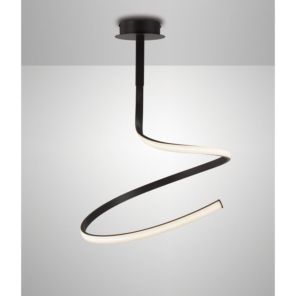 M5829 Nur Brown Oxide Semi Flush 30W LED Dimmable Frosted Acrylic/Brown Oxide