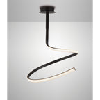 M5829 Nur Brown Oxide Semi Flush 30W LED Dimmable Frosted Acrylic/Brown Oxide