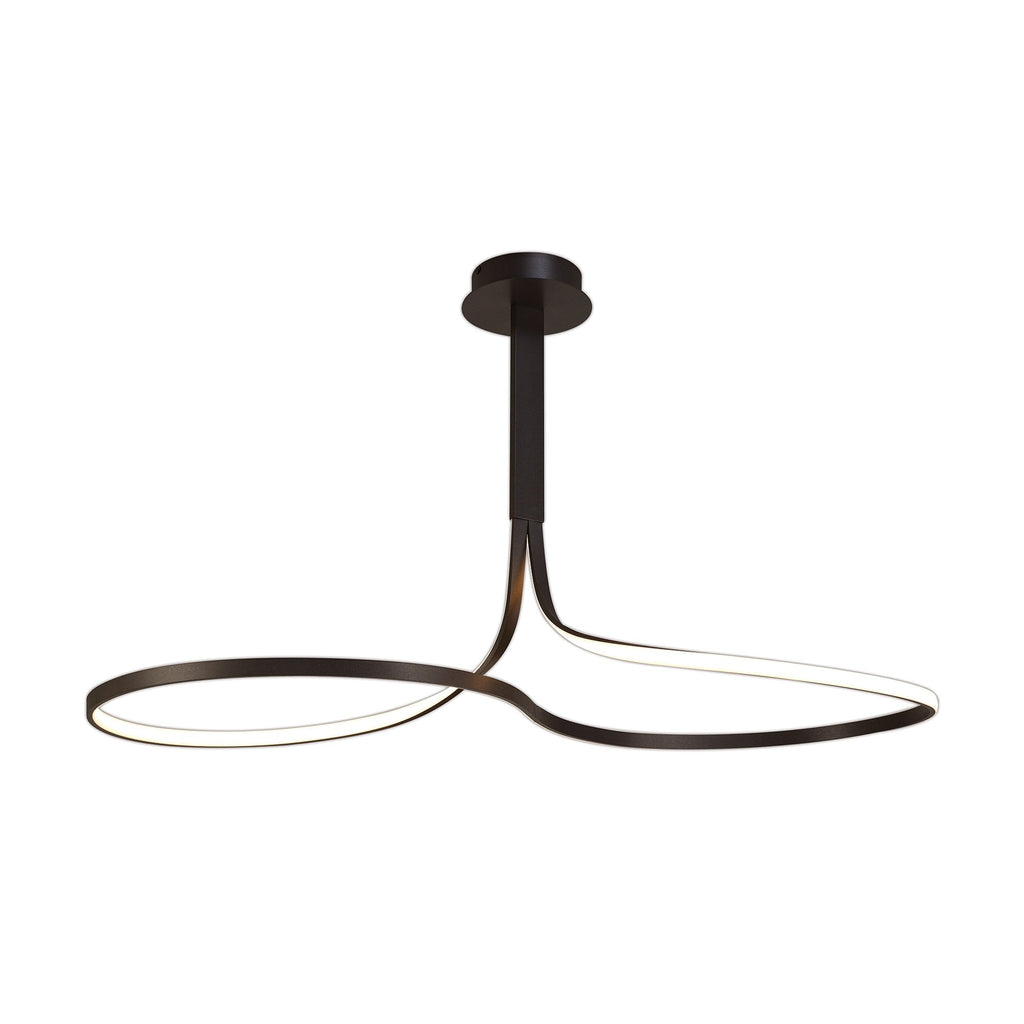 M5806 Nur Brown Oxide XL Rectangular Semi Flush 50W LED Frosted Acrylic/Brown Oxide