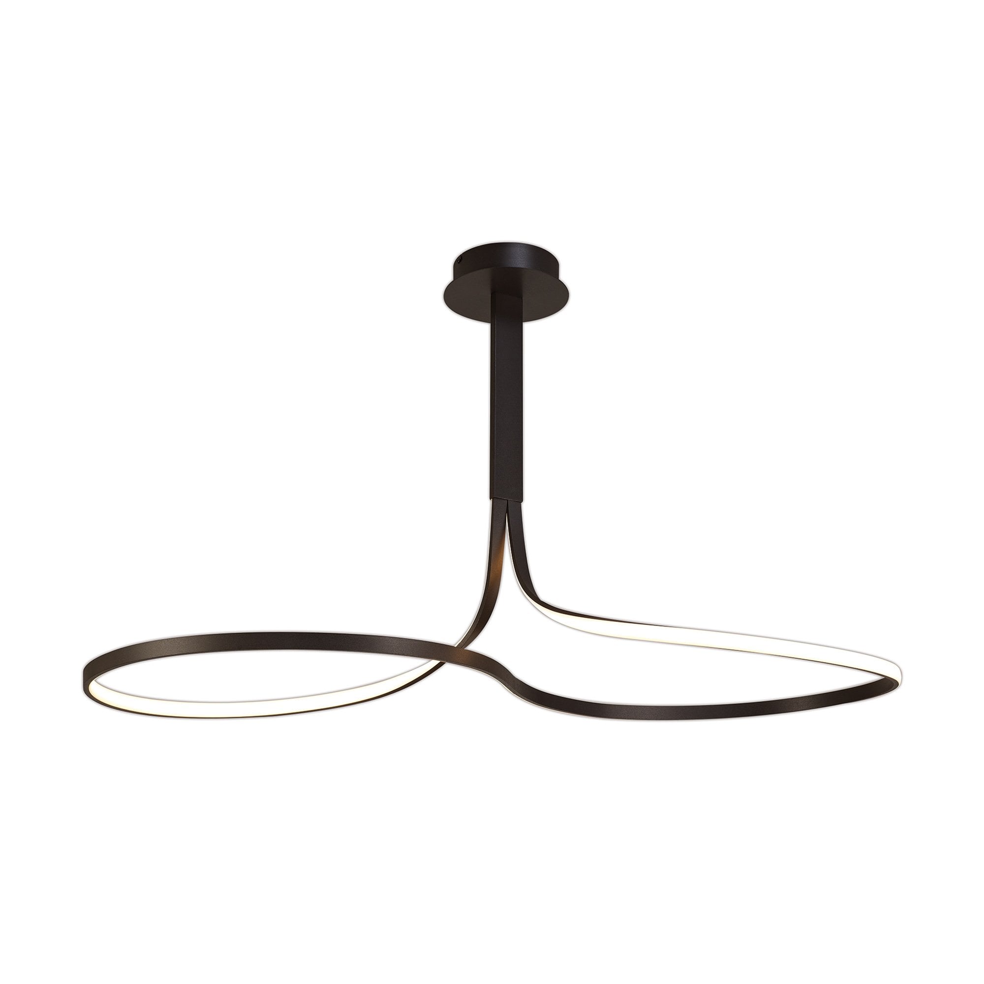 M5806 Nur Brown Oxide XL Rectangular Semi Flush 50W LED Frosted Acrylic/Brown Oxide