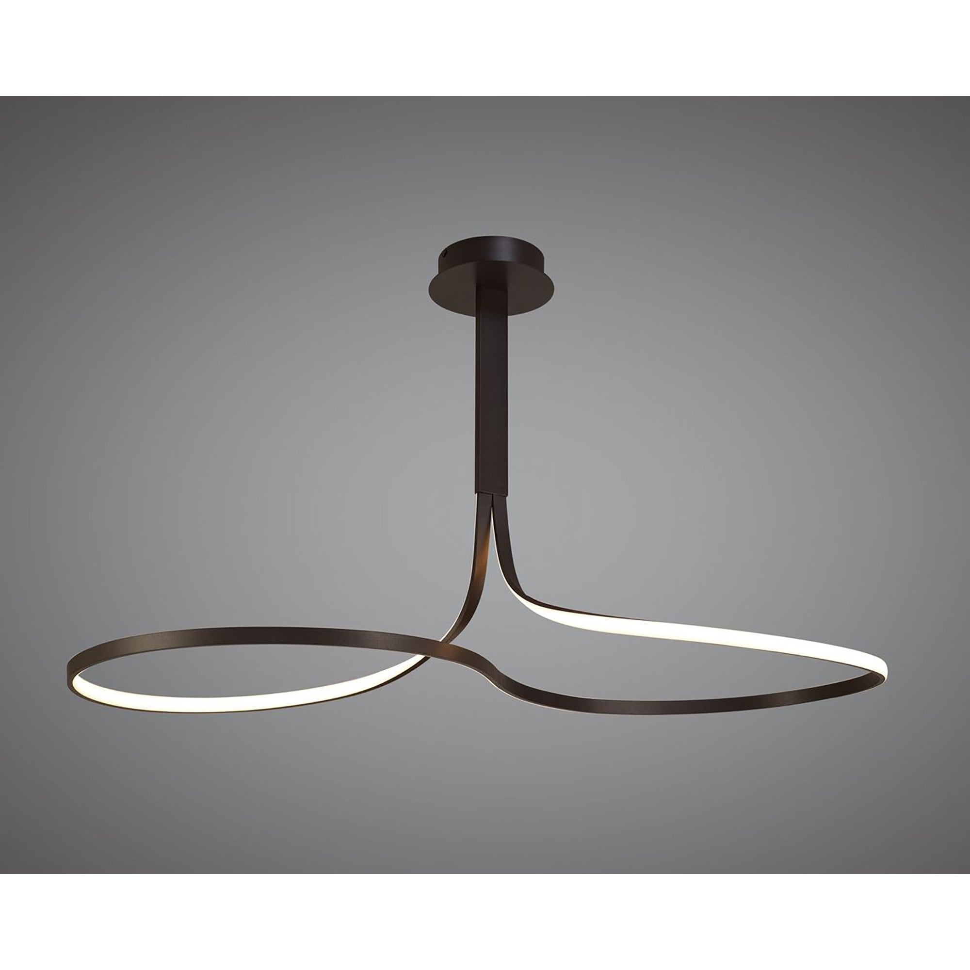 M5806 Nur Brown Oxide XL Rectangular Semi Flush 50W LED Frosted Acrylic/Brown Oxide