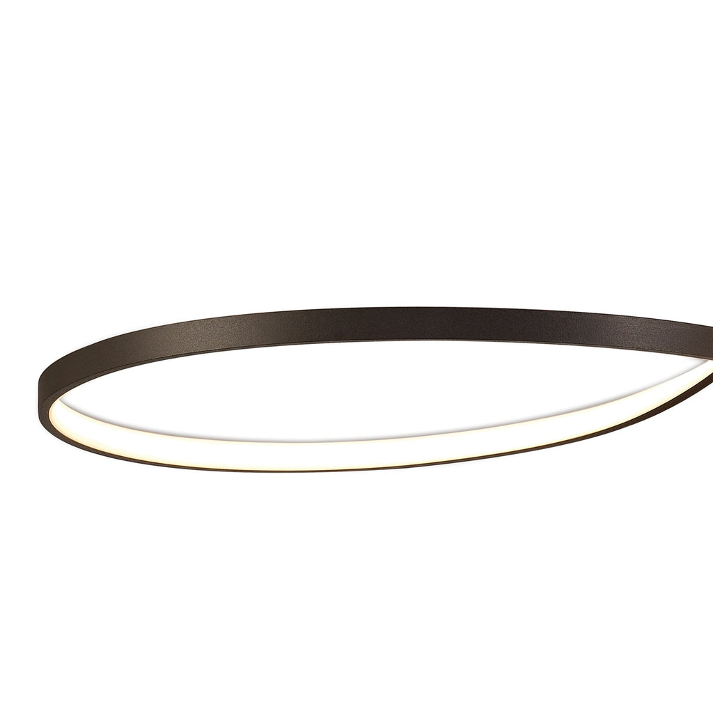 M5806 Nur Brown Oxide XL Rectangular Semi Flush 50W LED Frosted Acrylic/Brown Oxide
