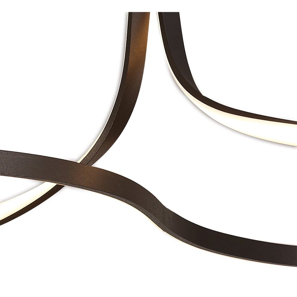 M5806 Nur Brown Oxide XL Rectangular Semi Flush 50W LED Frosted Acrylic/Brown Oxide