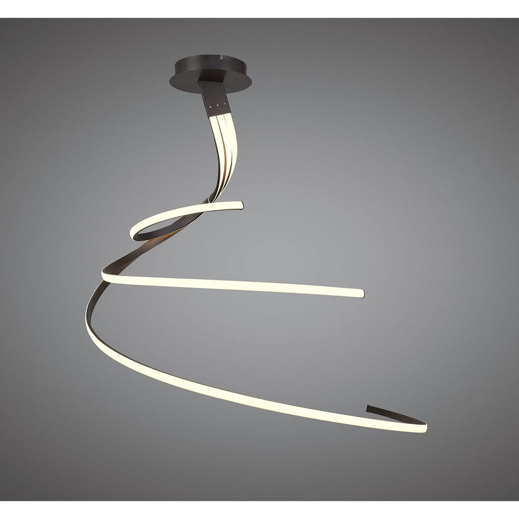 M5832 Nur Brown Oxide XL Semi Flush 80W LED Dimmable Frosted Acrylic/Brown Oxide