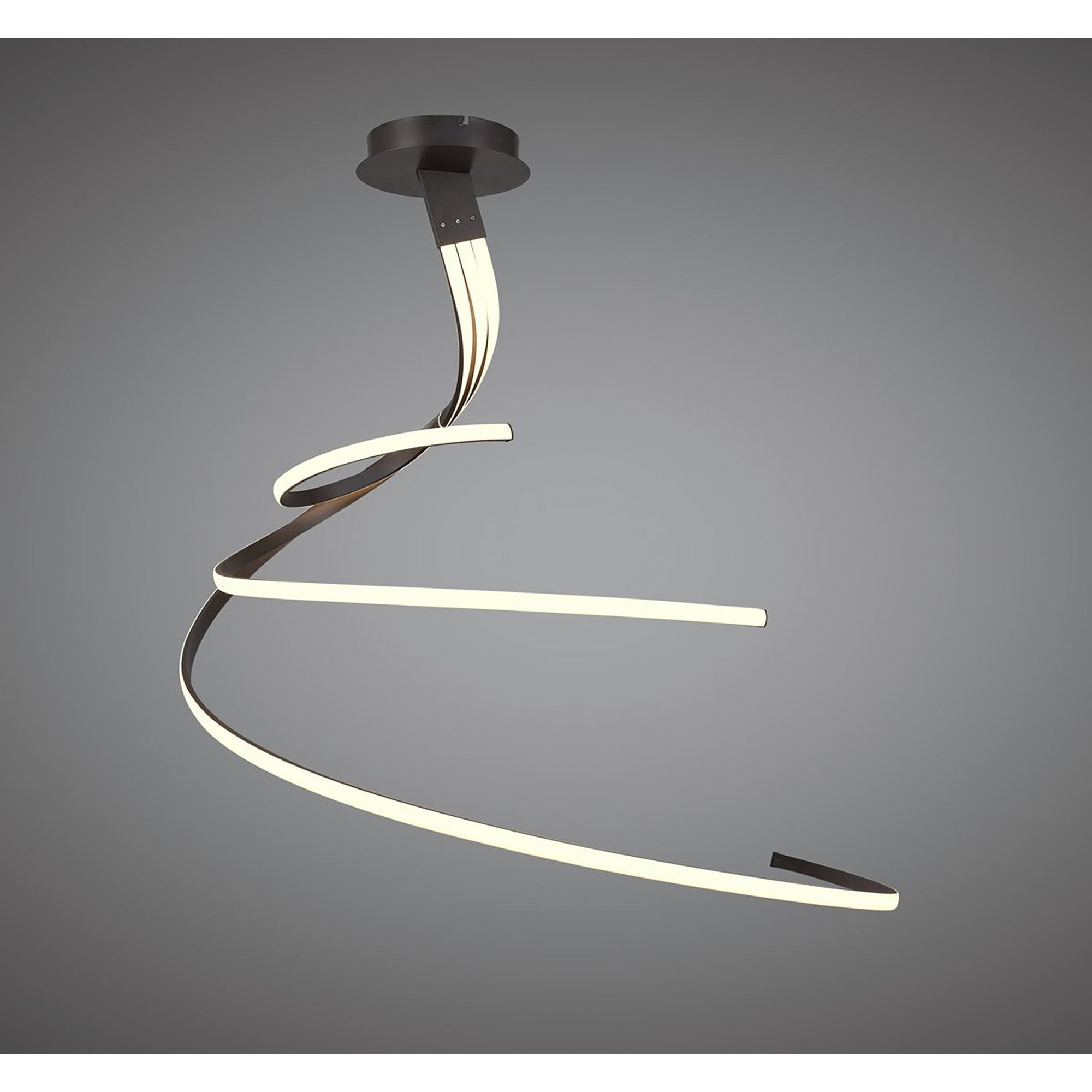 M5832 Nur Brown Oxide XL Semi Flush 80W LED Dimmable Frosted Acrylic/Brown Oxide
