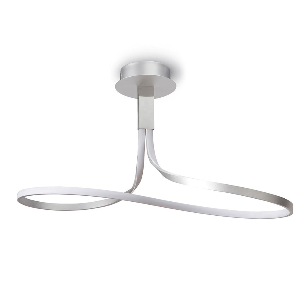 M4980 Nur Rectangular Semi Flush 40W LED Silver/Frosted Acrylic/Polished Chrome