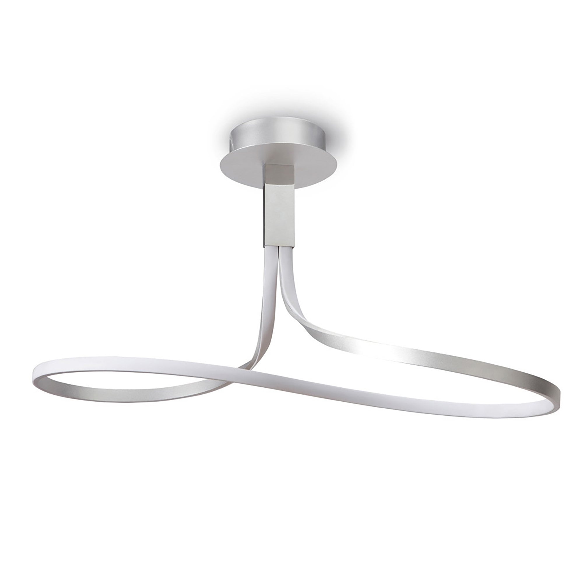 M4980 Nur Rectangular Semi Flush 40W LED Silver/Frosted Acrylic/Polished Chrome