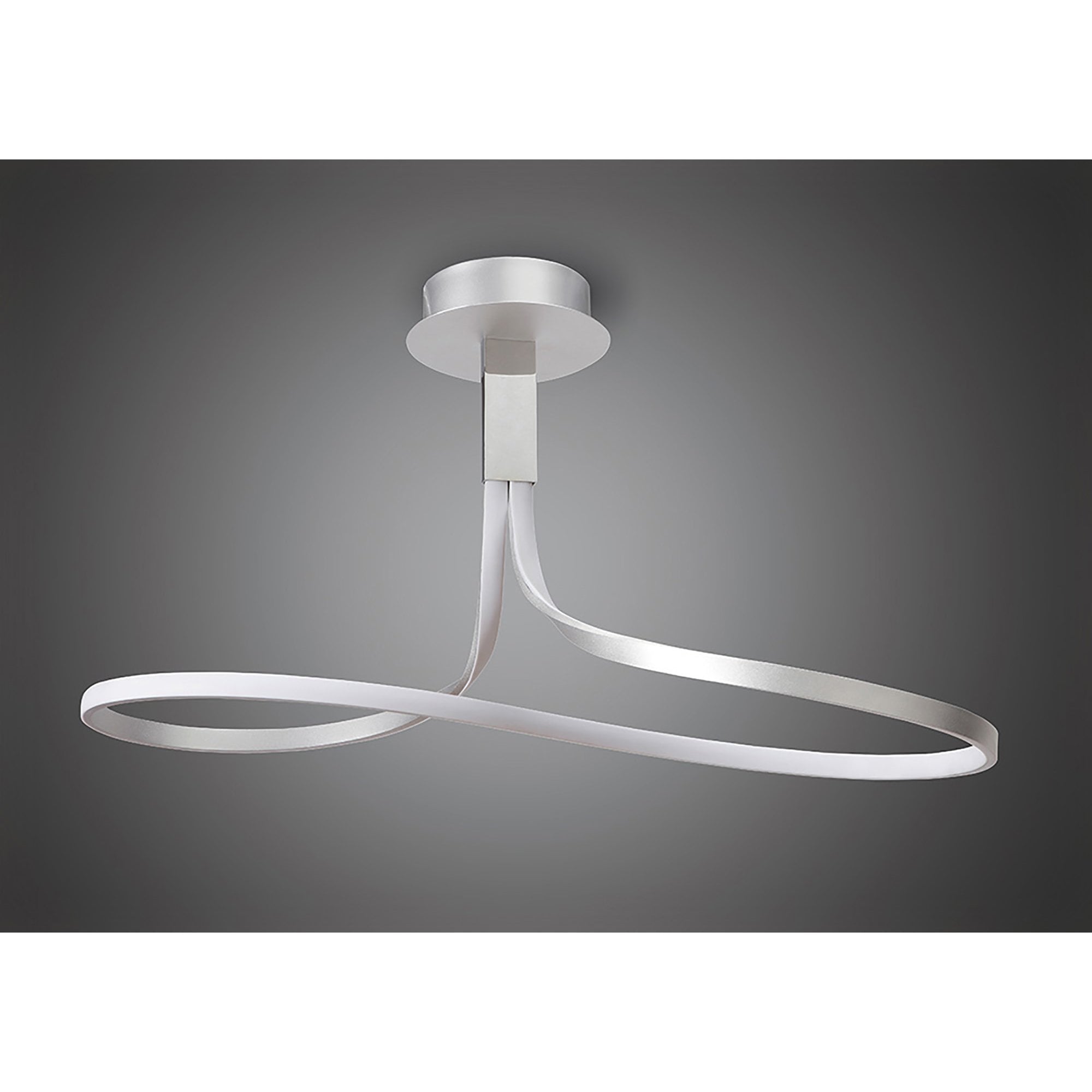 M4980 Nur Rectangular Semi Flush 40W LED Silver/Frosted Acrylic/Polished Chrome