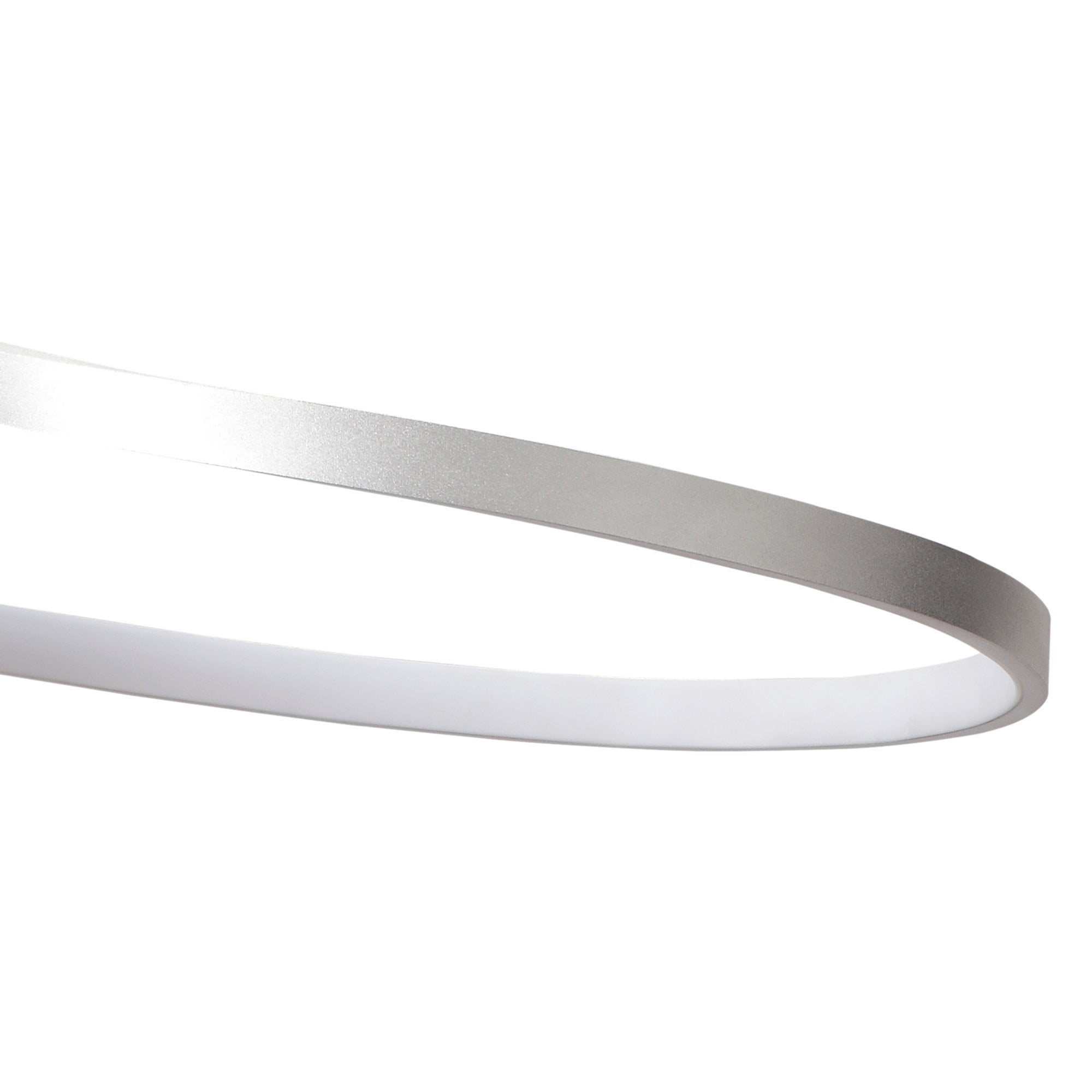 M4980 Nur Rectangular Semi Flush 40W LED Silver/Frosted Acrylic/Polished Chrome