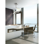 M4981 Nur Semi Flush 50W LED Silver/Frosted Acrylic/Polished Chrome