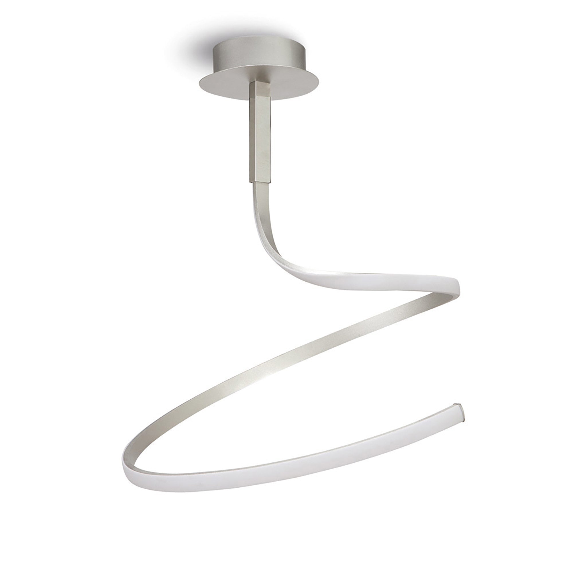 M4982 Nur Semi Flush 30W LED Silver/Frosted Acrylic/Polished Chrome