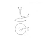M4982 Nur Semi Flush 30W LED Silver/Frosted Acrylic/Polished Chrome