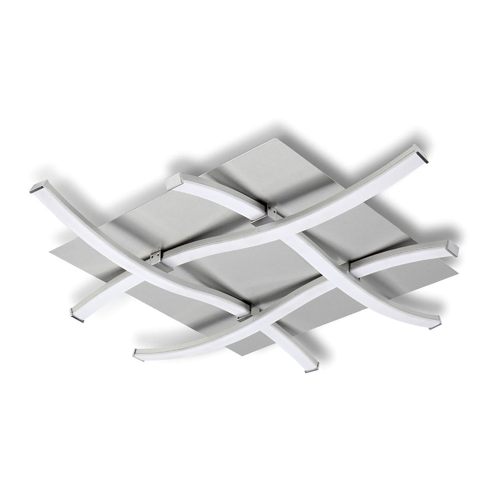 M4984 Nur Square Flush Ceiling 34W LED Silver/Frosted Acrylic/Polished Chrome
