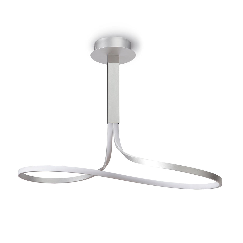 M4987 Nur Rectangular Semi Flush Tall 40W LED Silver/Frosted Acrylic/Polished Chrome