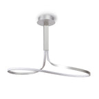 M4987 Nur Rectangular Semi Flush Tall 40W LED Silver/Frosted Acrylic/Polished Chrome