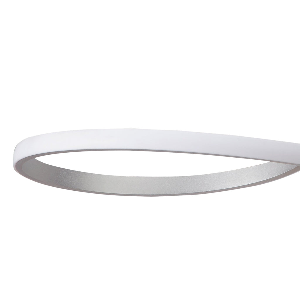 M4987 Nur Rectangular Semi Flush Tall 40W LED Silver/Frosted Acrylic/Polished Chrome