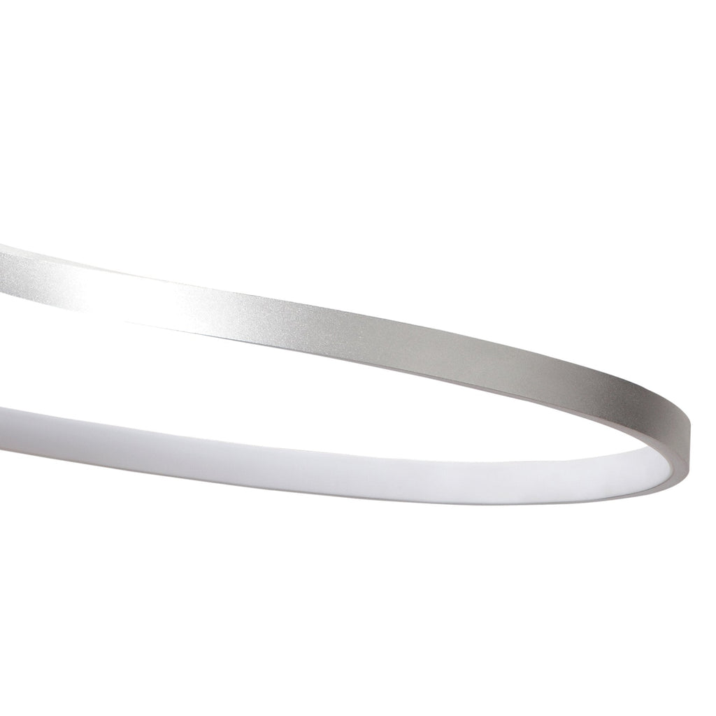 M4987 Nur Rectangular Semi Flush Tall 40W LED Silver/Frosted Acrylic/Polished Chrome