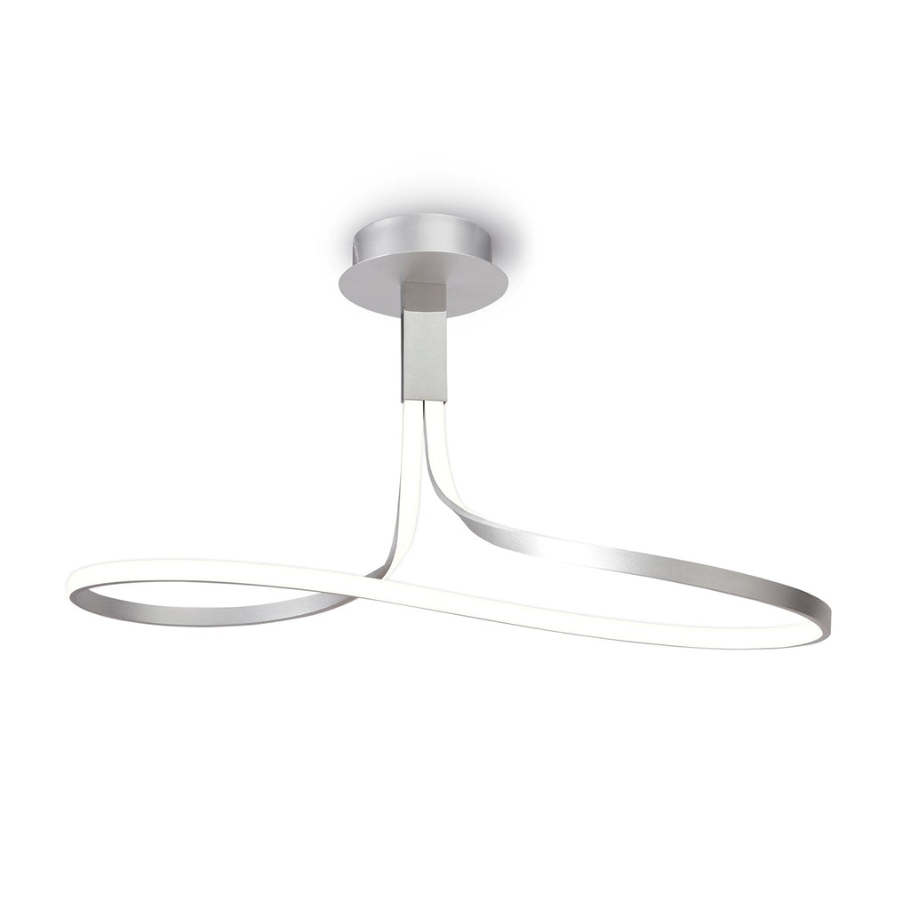 M4995 Nur Rectangular Semi Flush 40W LED Dimmable Silver/Frosted Acrylic/Polished Chrome