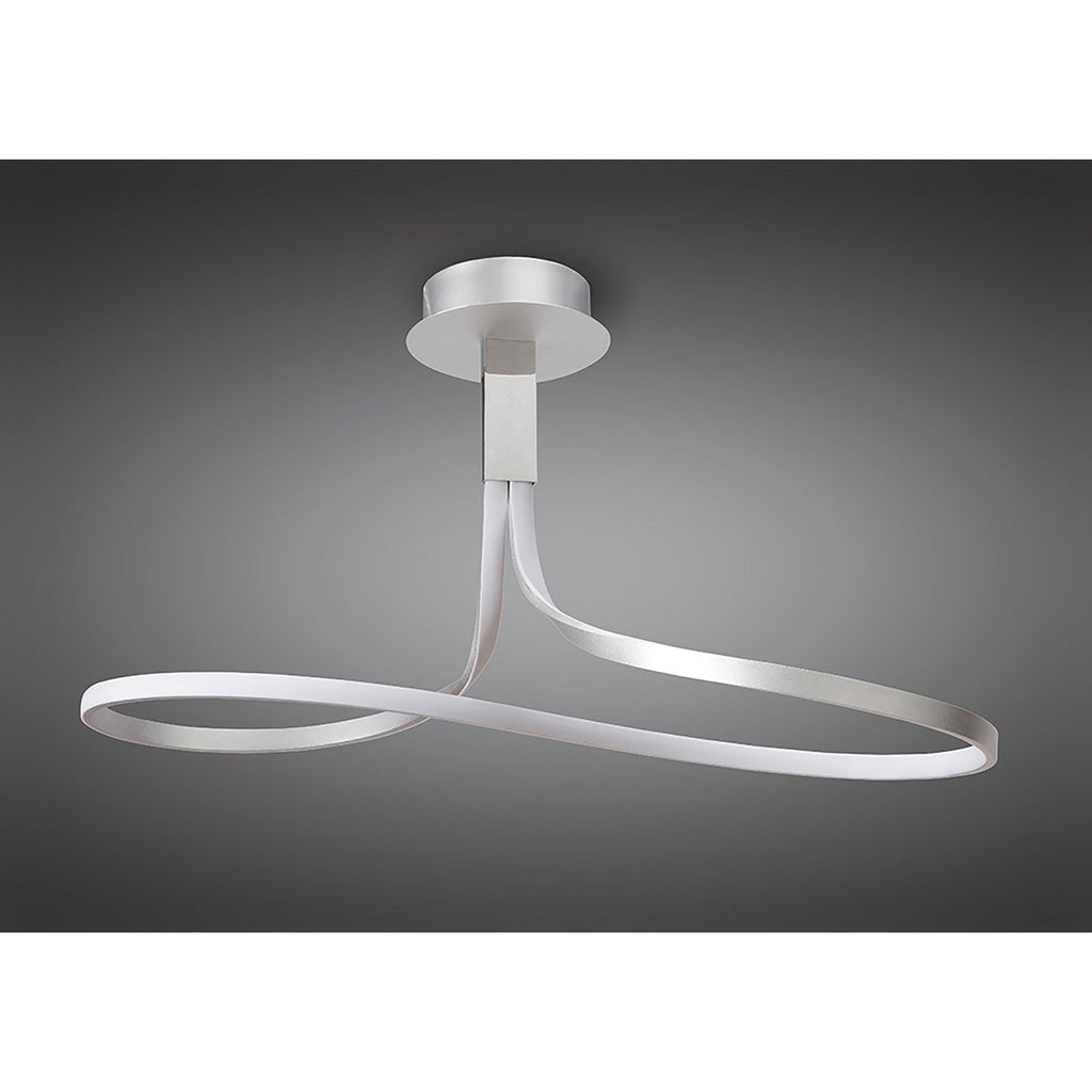M4995 Nur Rectangular Semi Flush 40W LED Dimmable Silver/Frosted Acrylic/Polished Chrome