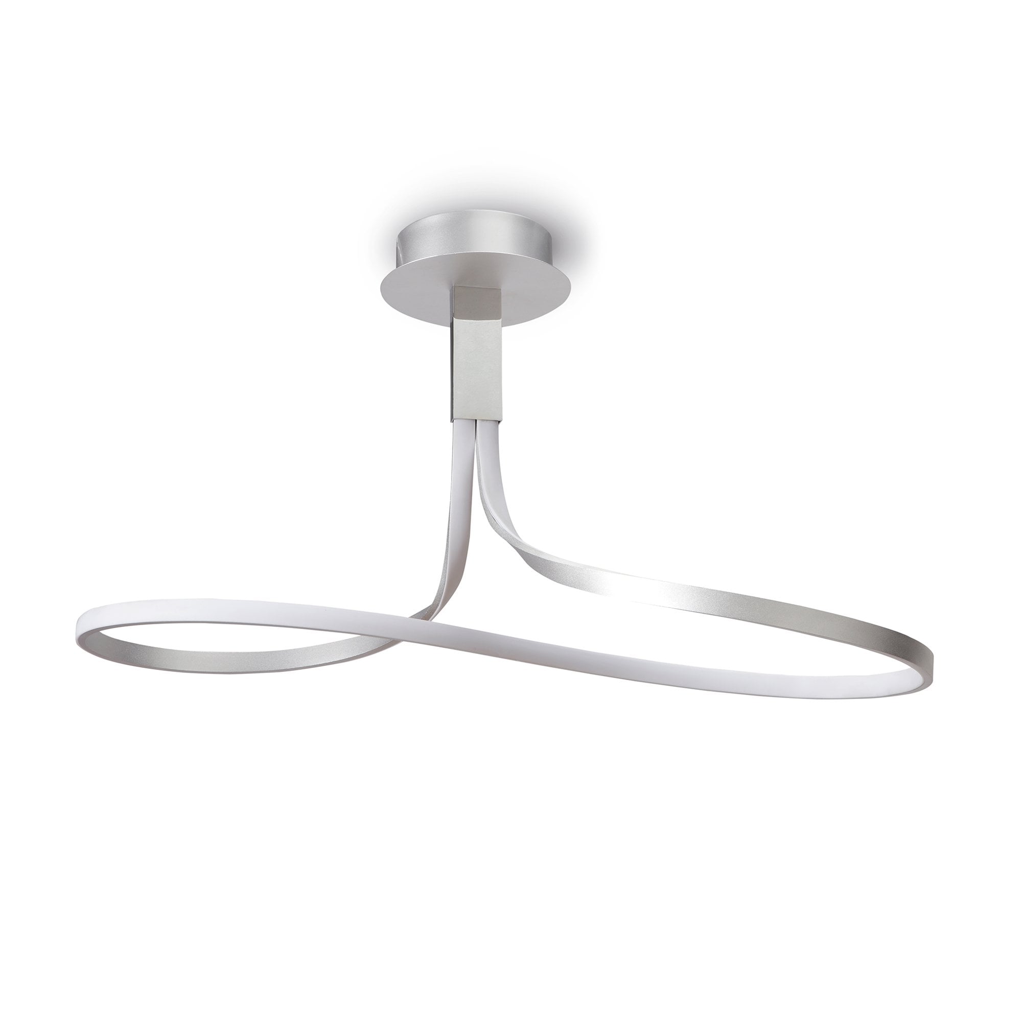 M4995 Nur Rectangular Semi Flush 40W LED Dimmable Silver/Frosted Acrylic/Polished Chrome