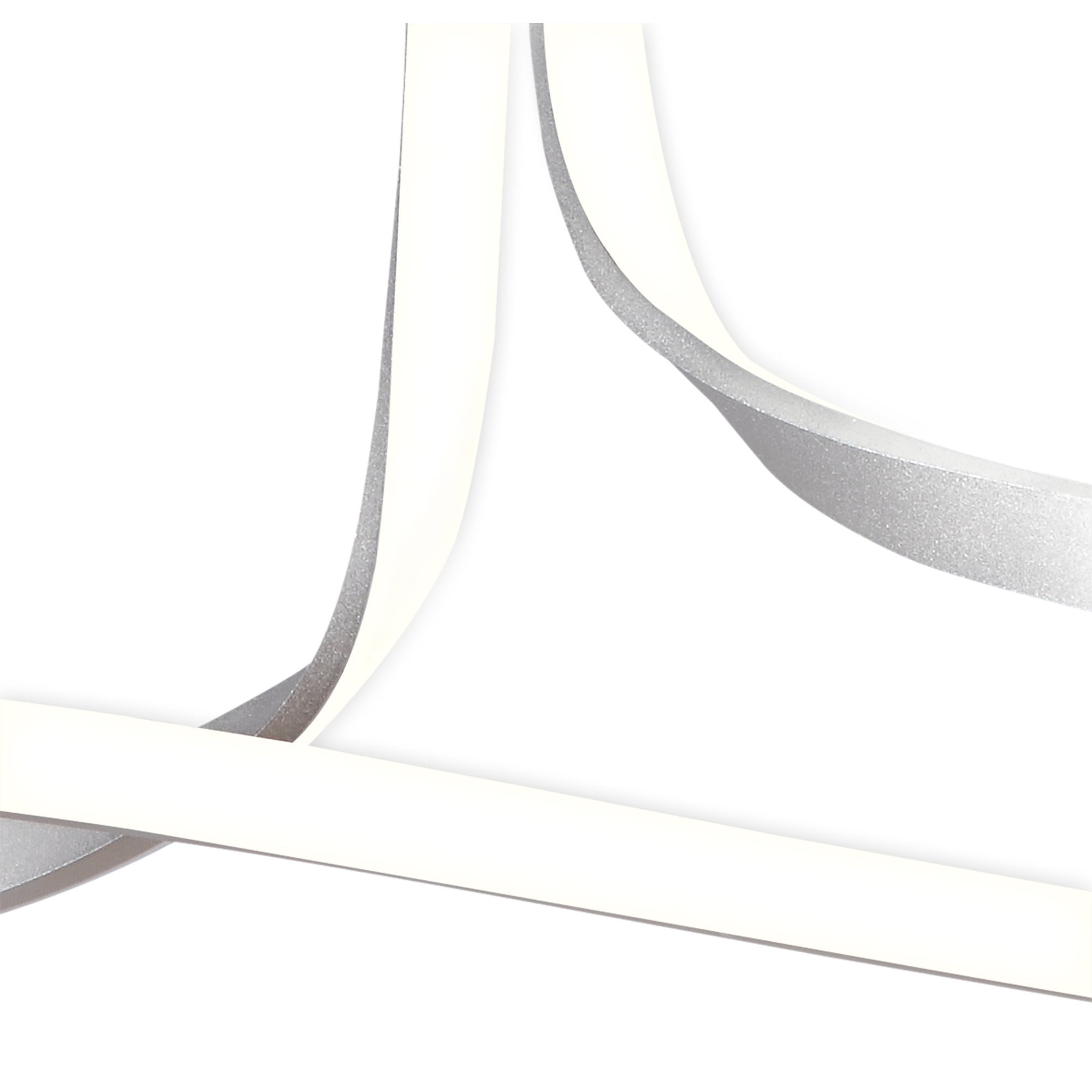 M4995 Nur Rectangular Semi Flush 40W LED Dimmable Silver/Frosted Acrylic/Polished Chrome