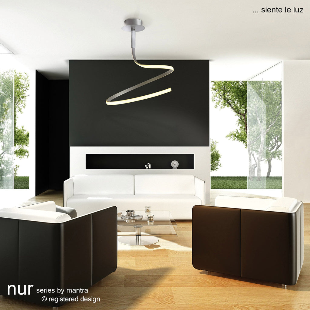 M4996 Nur Semi Flush 30W LED Dimmable Silver/Frosted Acrylic/Polished Chrome