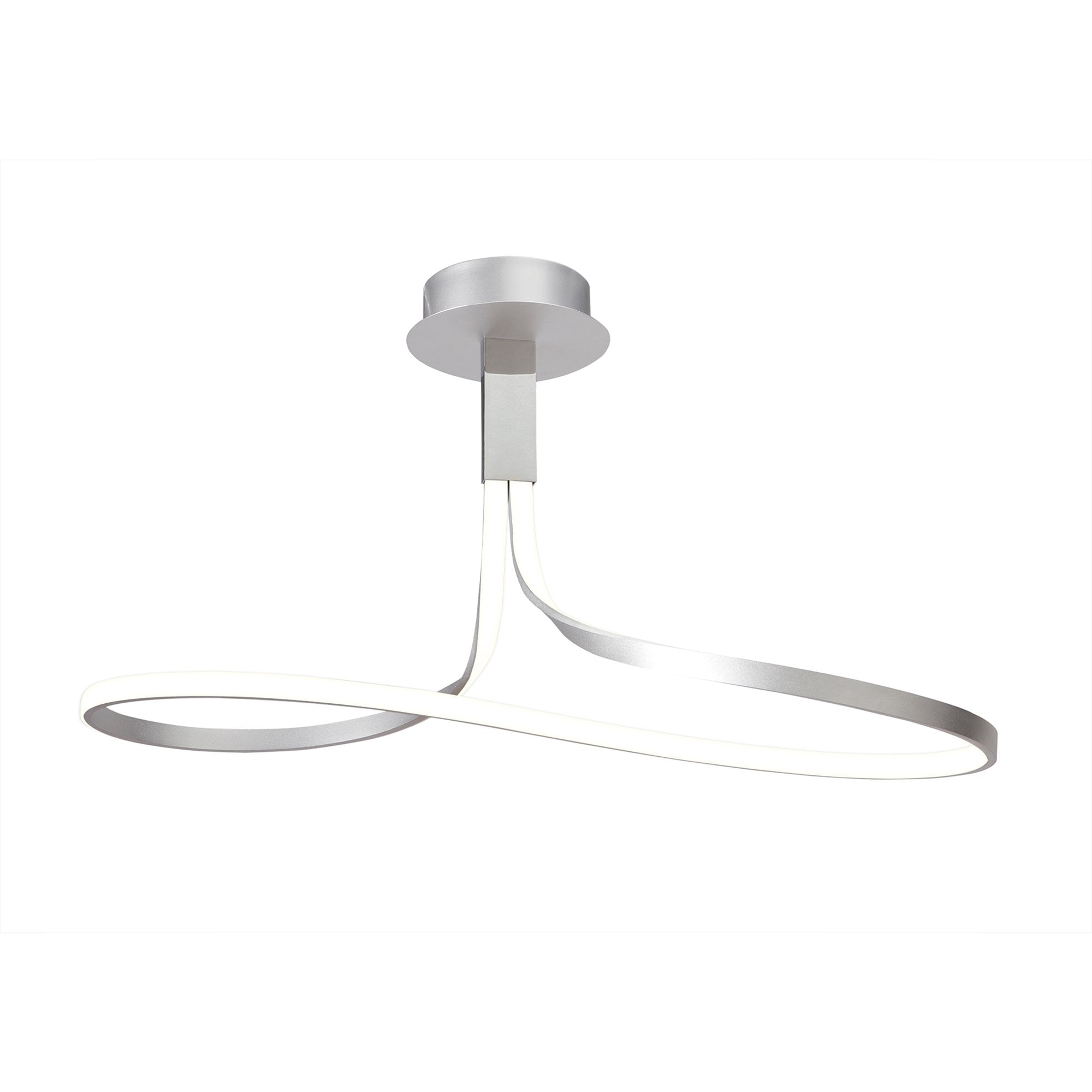 M4997 Nur Rectangular Semi Flush Tall 40W LED Dimmable Silver/Frosted Acrylic/Polished Chrome