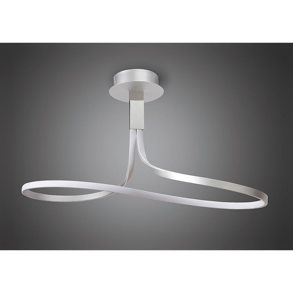 M4997 Nur Rectangular Semi Flush Tall 40W LED Dimmable Silver/Frosted Acrylic/Polished Chrome