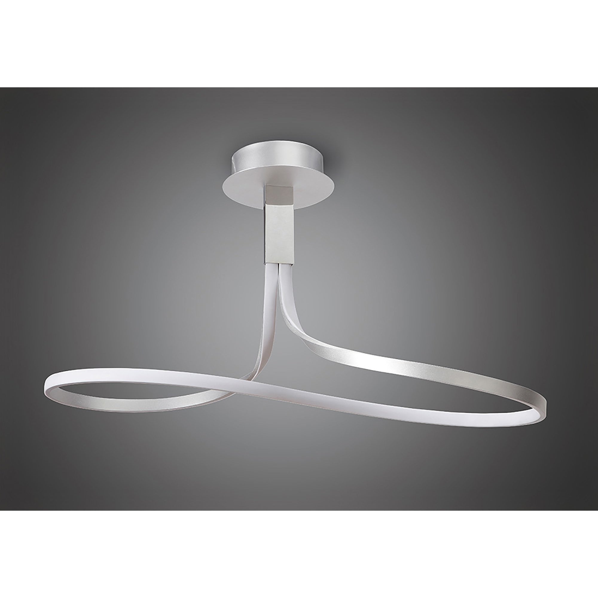 M4997 Nur Rectangular Semi Flush Tall 40W LED Dimmable Silver/Frosted Acrylic/Polished Chrome