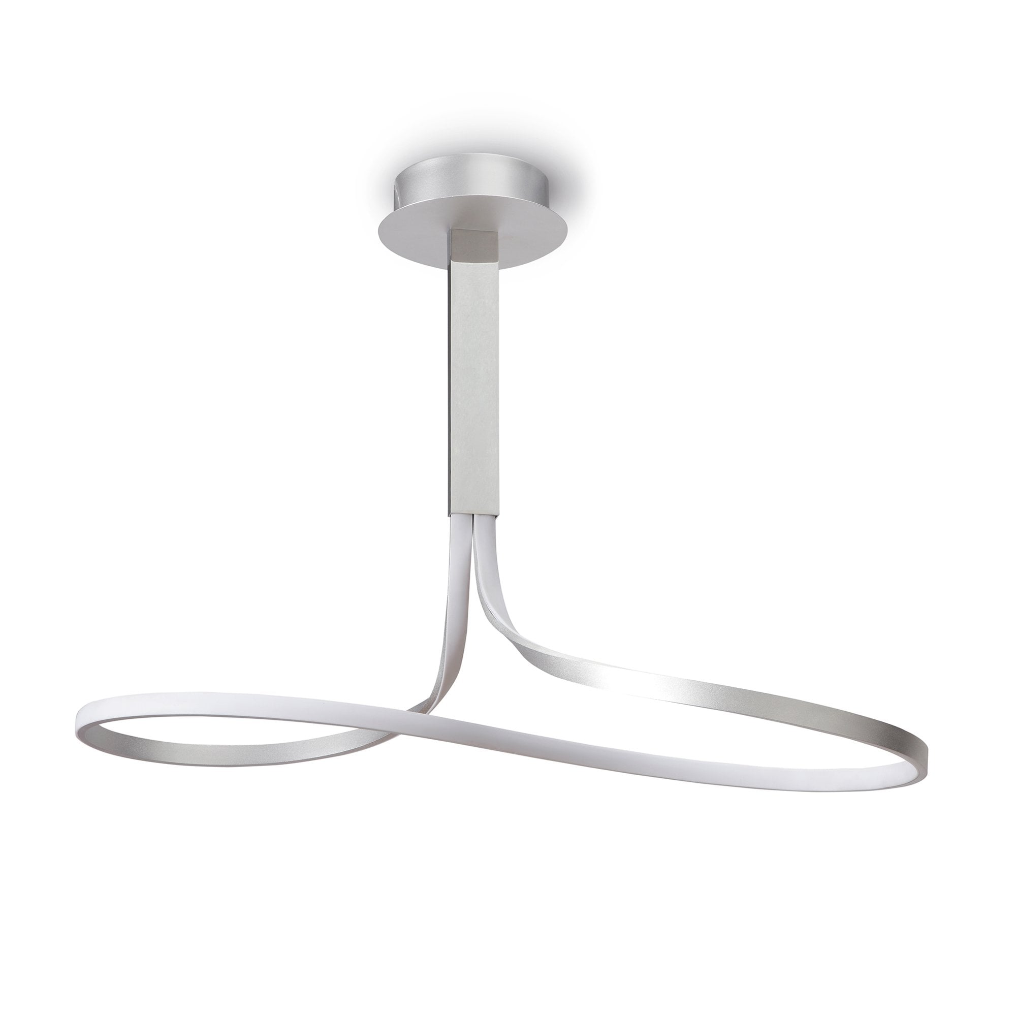 M4997 Nur Rectangular Semi Flush Tall 40W LED Dimmable Silver/Frosted Acrylic/Polished Chrome
