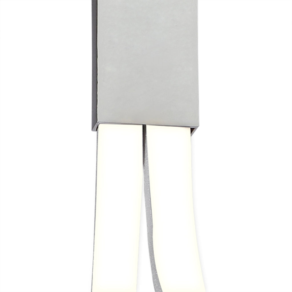 M4997 Nur Rectangular Semi Flush Tall 40W LED Dimmable Silver/Frosted Acrylic/Polished Chrome