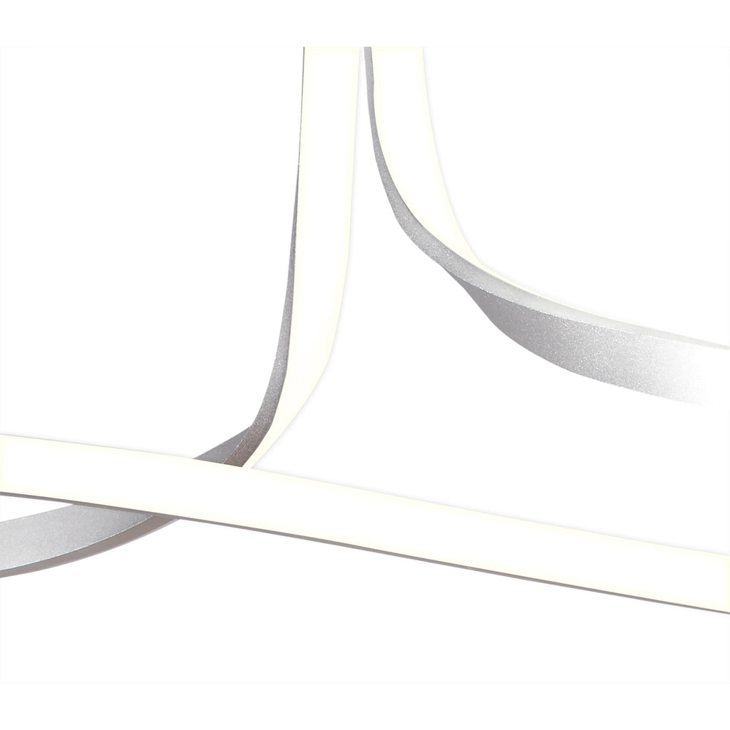 M4997 Nur Rectangular Semi Flush Tall 40W LED Dimmable Silver/Frosted Acrylic/Polished Chrome
