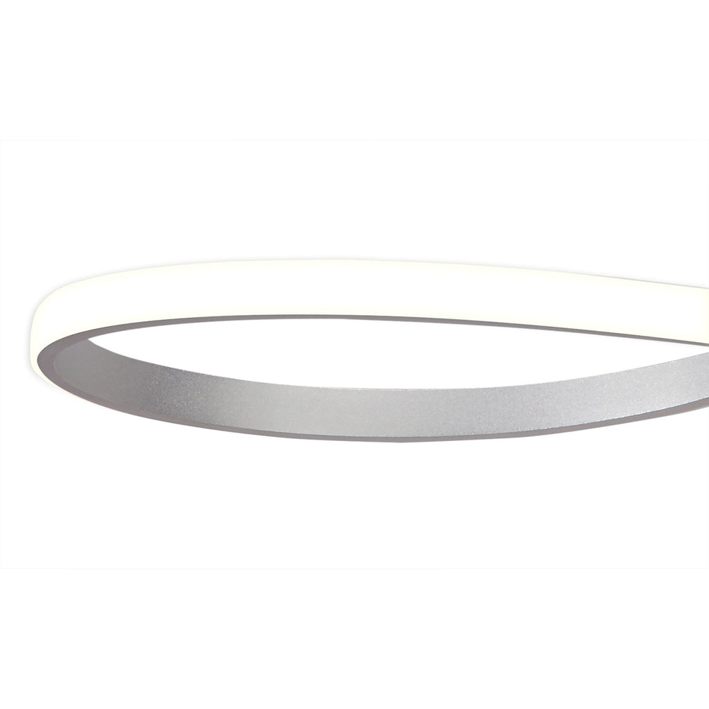 M4997 Nur Rectangular Semi Flush Tall 40W LED Dimmable Silver/Frosted Acrylic/Polished Chrome