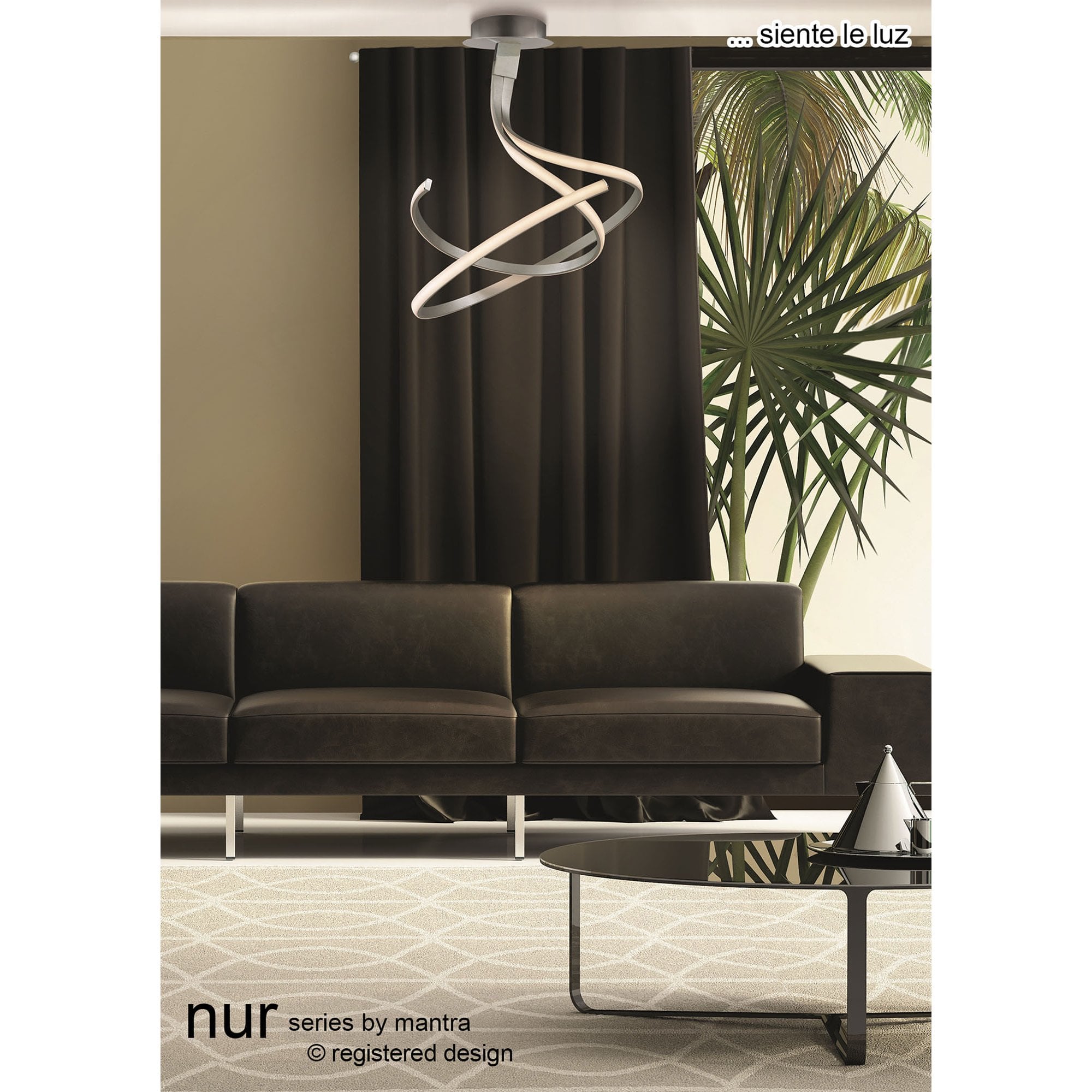 M4998 Nur Semi Flush 50W LED Dimmable Silver/Frosted Acrylic/Polished Chrome