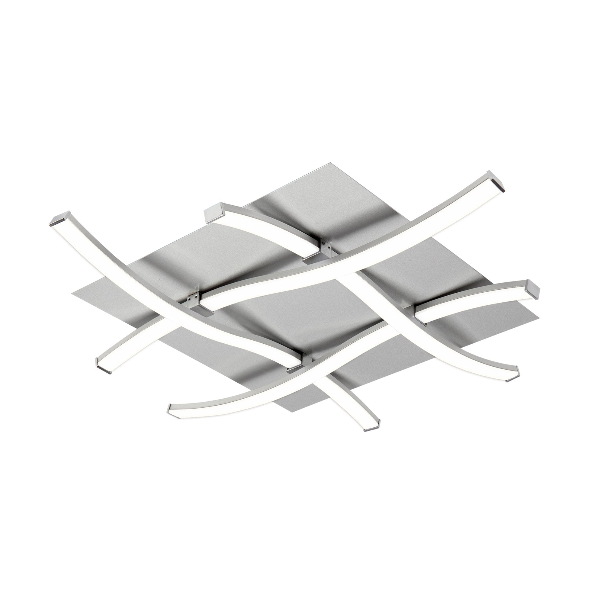 M4999 Nur Square Flush Ceiling 34W LED Dimmable Silver/Frosted Acrylic/Polished Chrome (S)