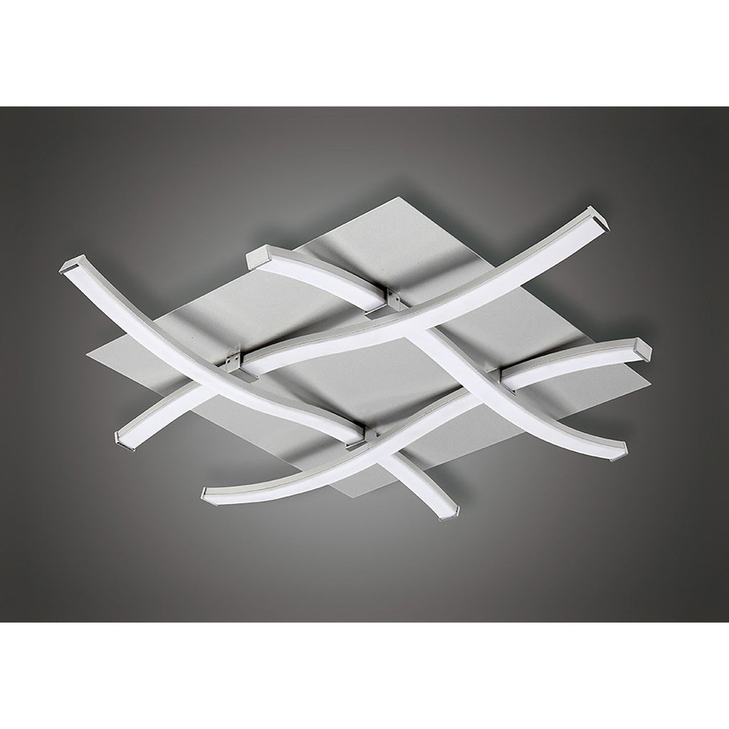 M4999 Nur Square Flush Ceiling 34W LED Dimmable Silver/Frosted Acrylic/Polished Chrome (S)