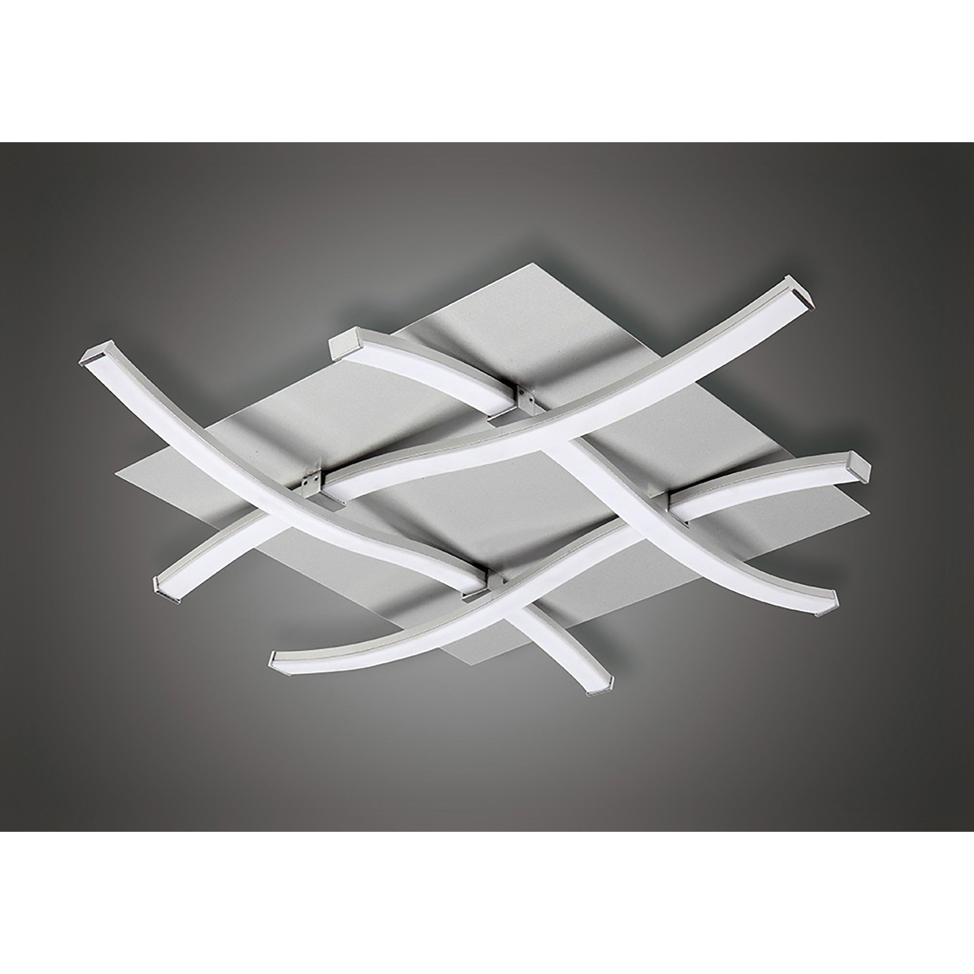 M4999 Nur Square Flush Ceiling 34W LED Dimmable Silver/Frosted Acrylic/Polished Chrome (S)