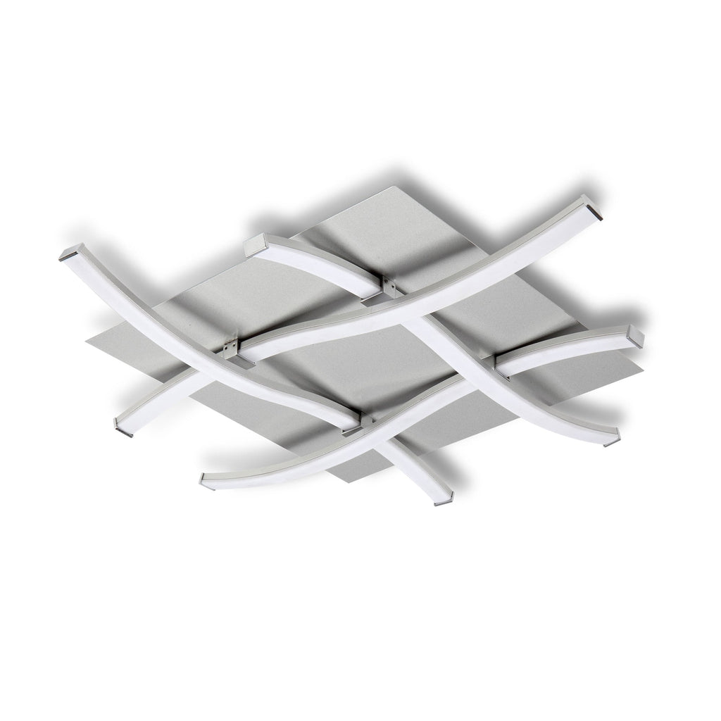 M4999 Nur Square Flush Ceiling 34W LED Dimmable Silver/Frosted Acrylic/Polished Chrome (S)