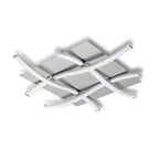 M4999 Nur Square Flush Ceiling 34W LED Dimmable Silver/Frosted Acrylic/Polished Chrome (S)