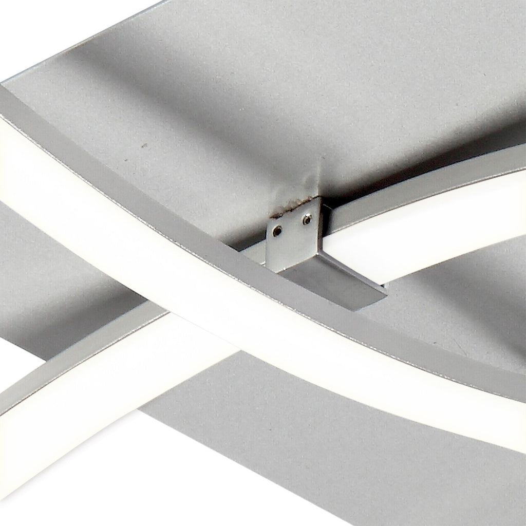 M4999 Nur Square Flush Ceiling 34W LED Dimmable Silver/Frosted Acrylic/Polished Chrome (S)