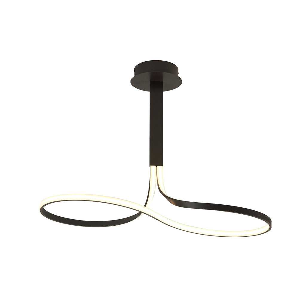 M5707 Nur Brown Oxide Rectangular Semi Flush Tall 40W LED Dimmable Brown Oxide/Frosted Acrylic