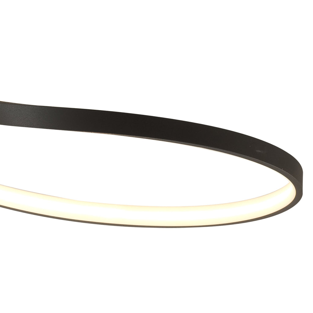 M5707 Nur Brown Oxide Rectangular Semi Flush Tall 40W LED Dimmable Brown Oxide/Frosted Acrylic