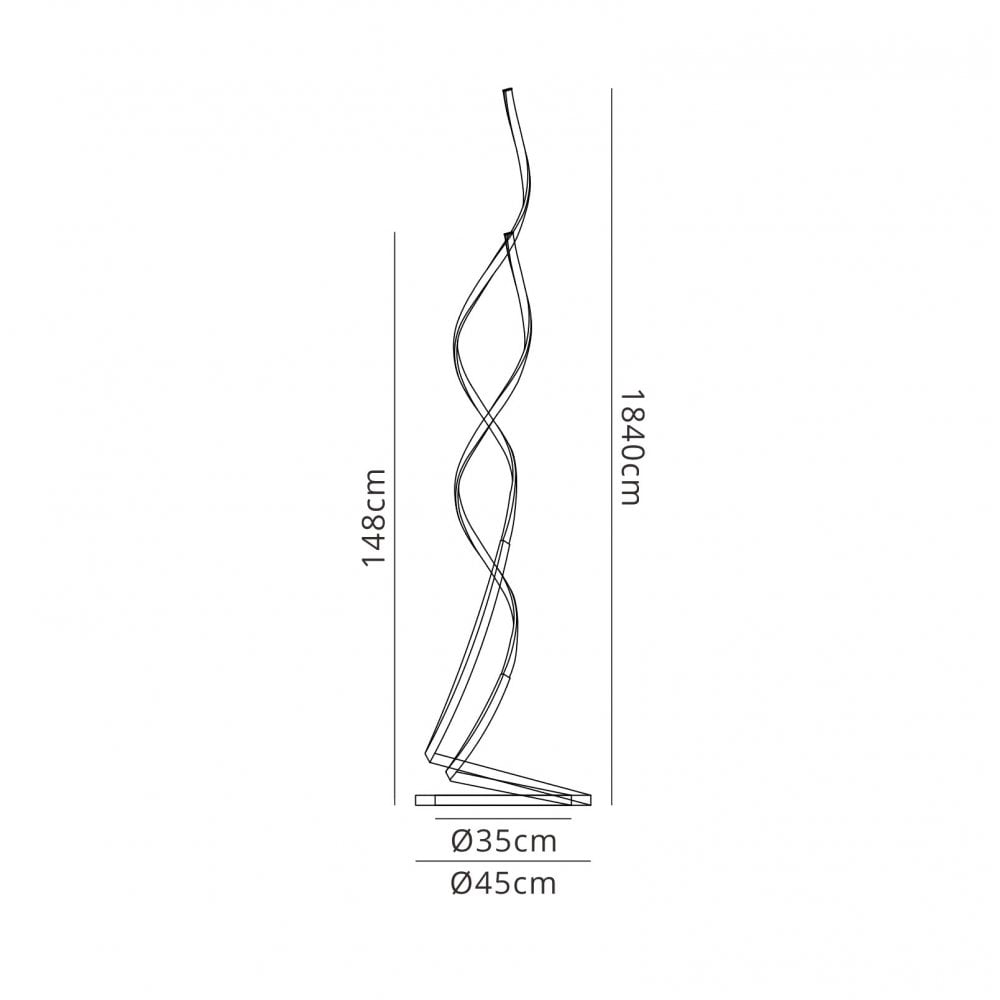 M6010 Nur Blanco XL Floor Lamp 20W LED Dimmable White/Frosted Acrylic