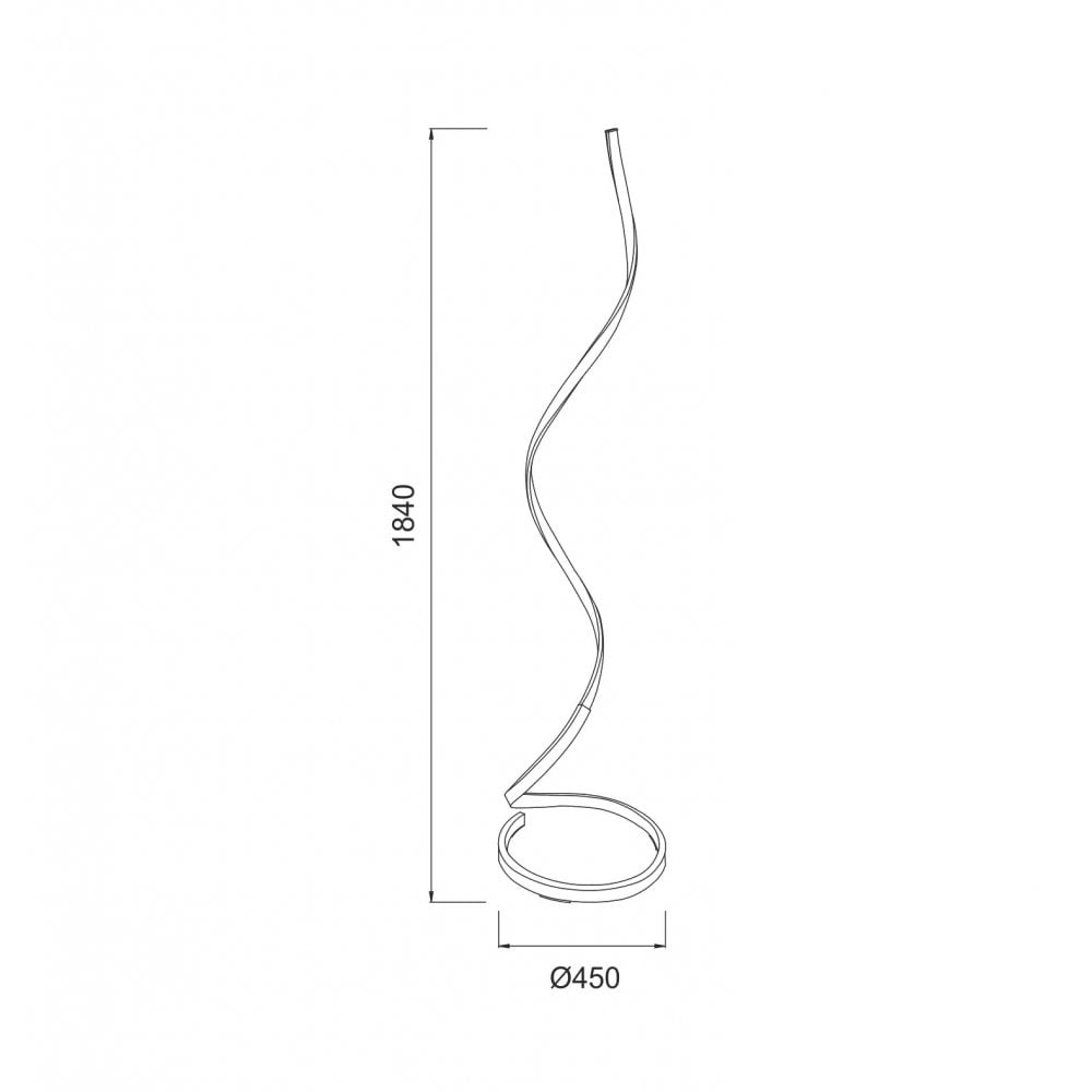 M5001 Nur XL Floor Lamp 20W LED Dimmable Silver/Frosted Acrylic/Polished Chrome
