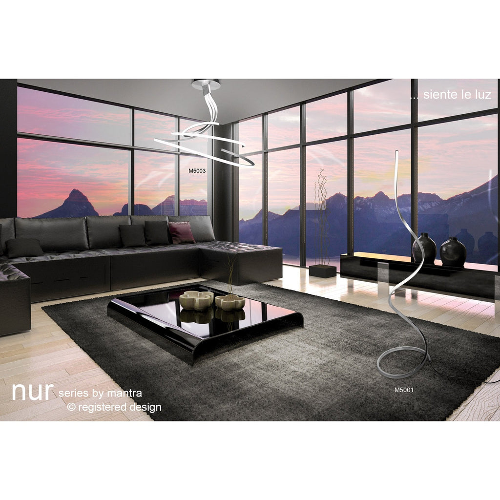 M5001 Nur XL Floor Lamp 20W LED Dimmable Silver/Frosted Acrylic/Polished Chrome
