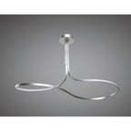 M5002 Nur XL Rectangular Semi Flush 50W LED Silver/Frosted Acrylic/Polished Chrome