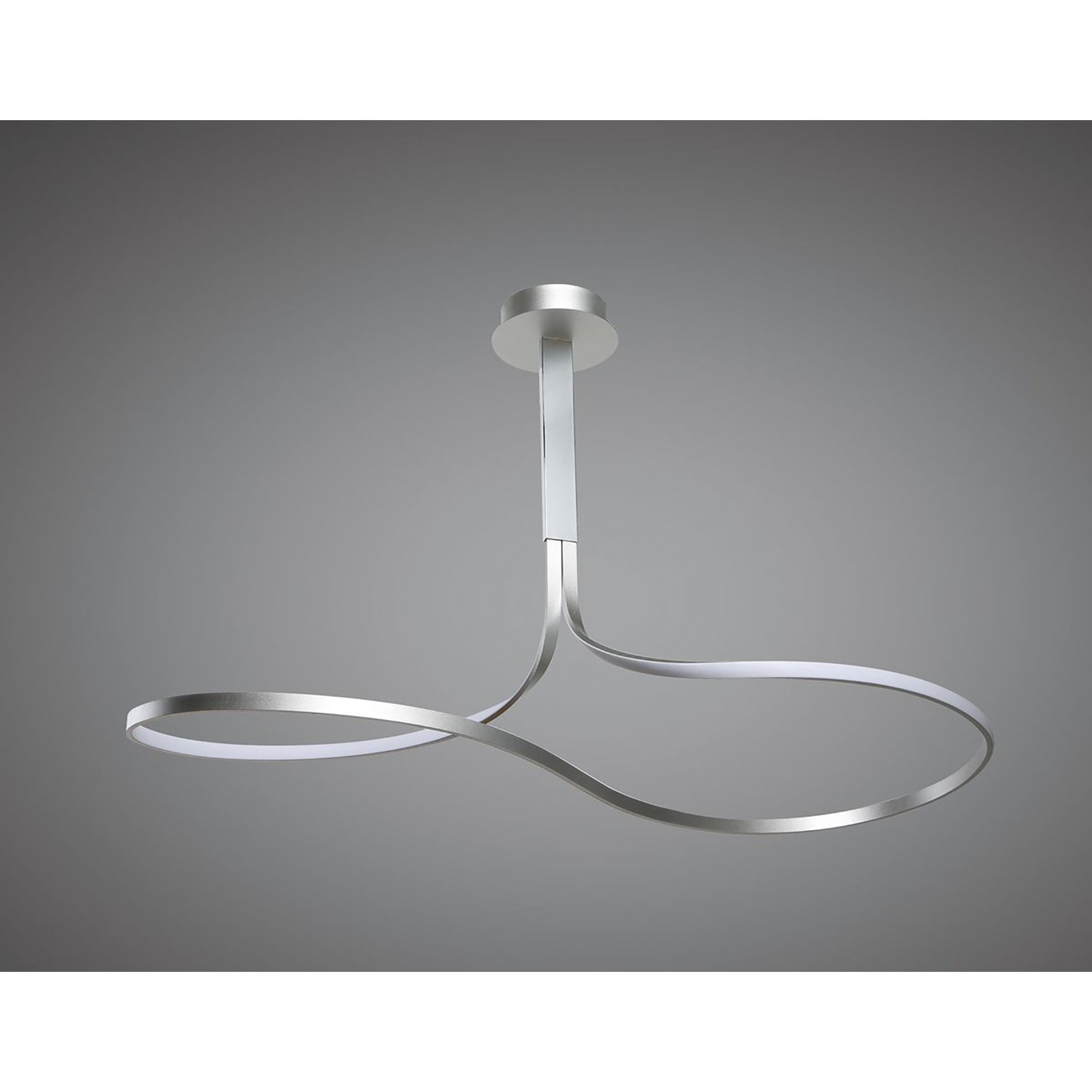 M5002 Nur XL Rectangular Semi Flush 50W LED Silver/Frosted Acrylic/Polished Chrome